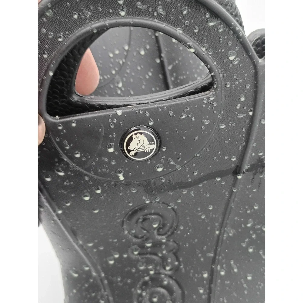 Crocs Kids Handle It Rain Boot Black J1 Waterproof Pull-On Boots